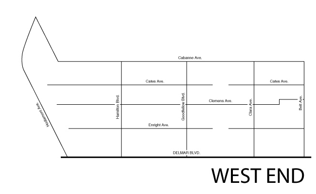 Washington University West End boundary map