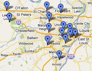 St. Louis off-leash dog park map