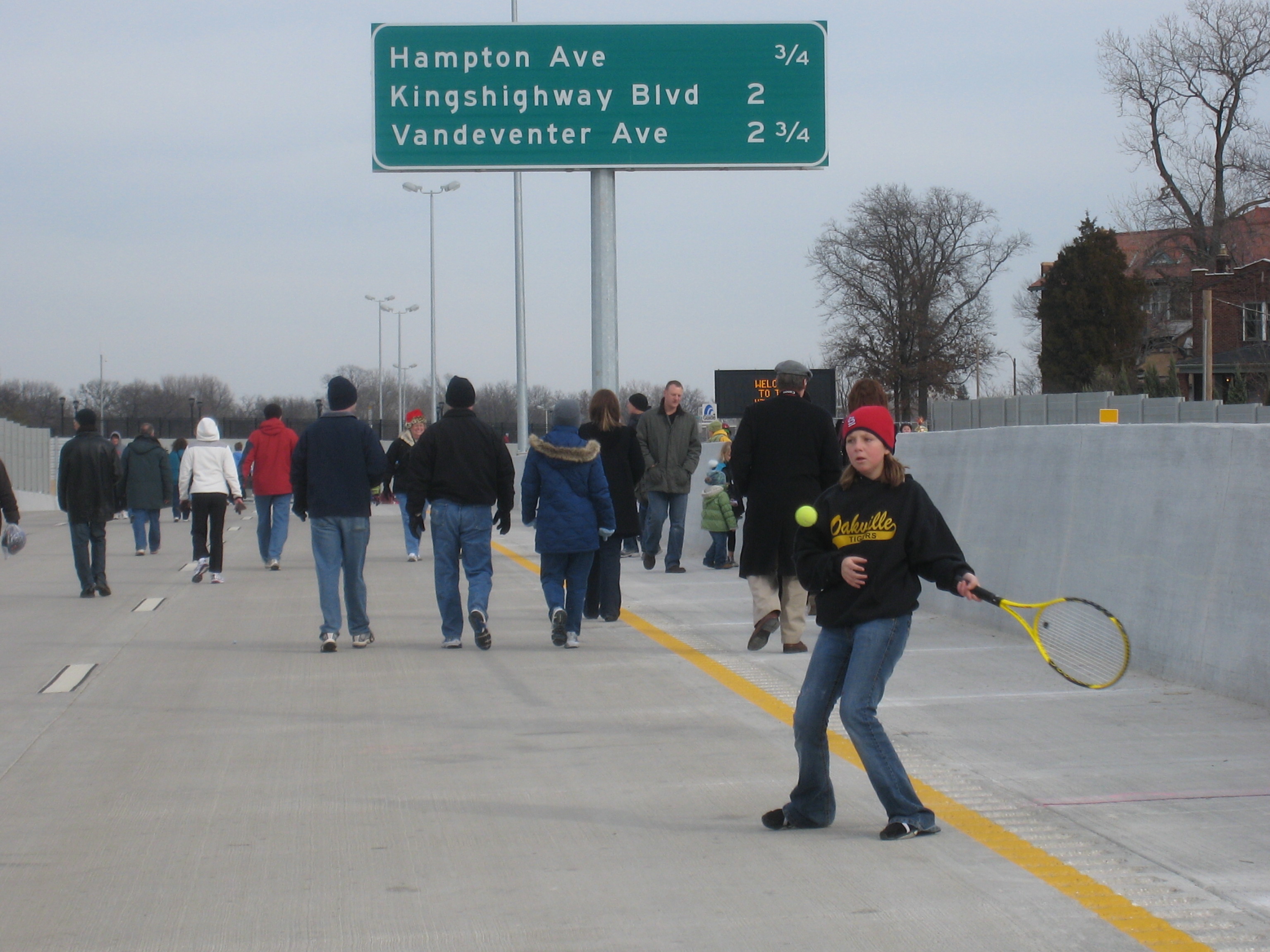 St. Louis Hwy 64 Re-opening day - walk on the highway