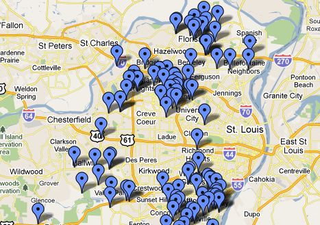 St. Louis smoking ban exempt bars map