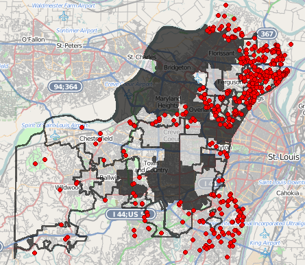 St. Louis County Crime map - crime against people