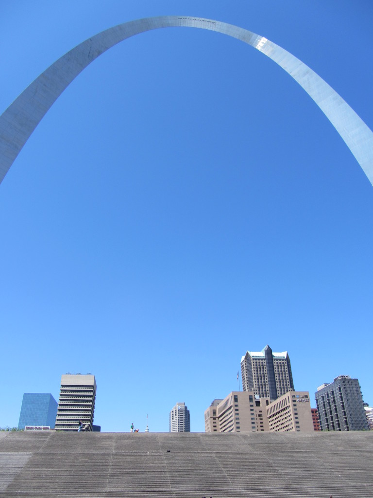 St. Louis Arch - steps and downtown view