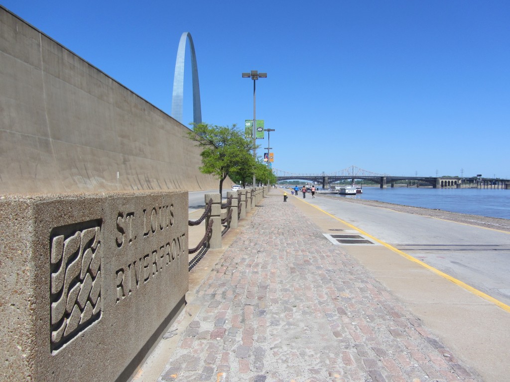 St. Louis riverfront and arch